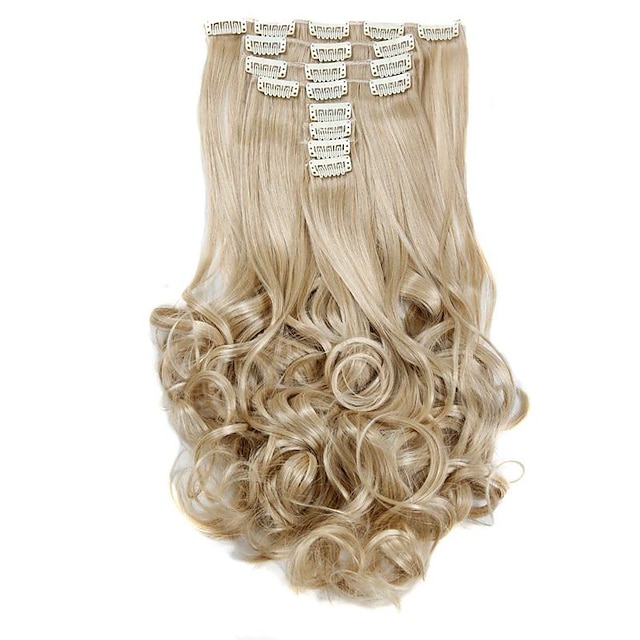  Hair Piece Curly Wavy Classic Synthetic Hair Hair Extension Clip In Daily