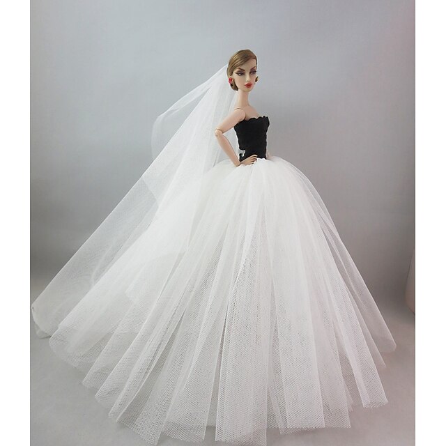  Wedding Dresses For Barbiedoll Spandex Lycra / Terylene Dress For Girl's Doll Toy