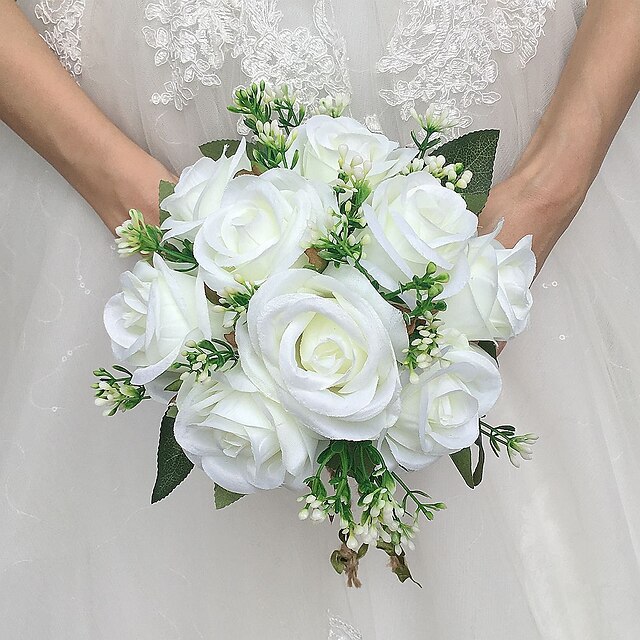  Fleurs de mariage Bouquets Mariage Satin 20cm