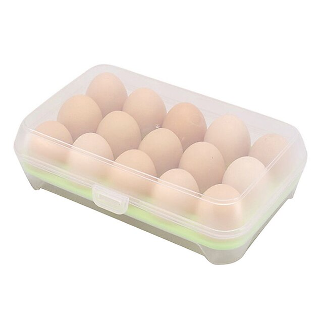  1 قطع 15 فارغة المطبخ الثلاجة البيض تخزين مربع حامل الحفاظ مربع البلاستيك المحمولة وضع البيض مربع المنزل أدوات المطبخ تخزين لون عشوائي