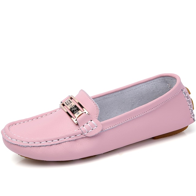  Women's Loafers & Slip-Ons Moccasin Comfort Loafers Classic Loafers Comfort Outdoor Office & Career PU Fall Summer White Black Pink