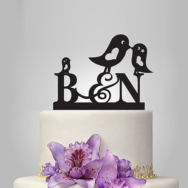  Garden Theme Wedding Letter & Number Acrylic Monogram Black