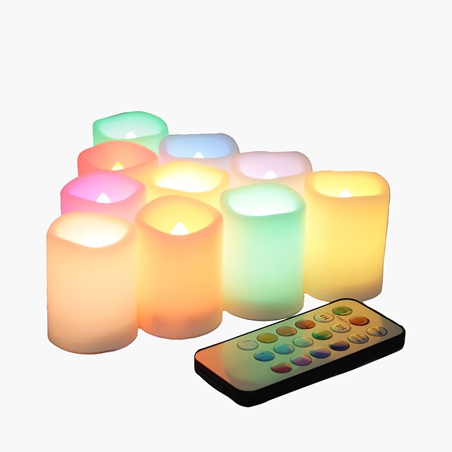  10 pacote de bateria piscando piscando velas votivas com mudança de cor remoto led chá luzes decorativas para o dia das bruxas natal festa de casamento evento casa decorações de cozinha decoração supr