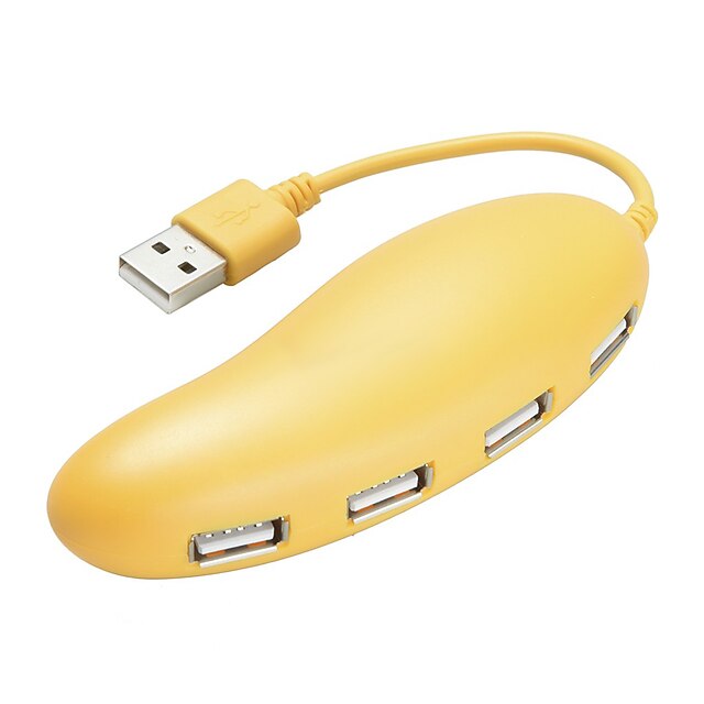  4 porty USB 2.0 vysokorychlostní rozbočovač roztomilý žlutý