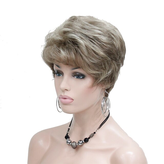  Synthetic Wig Curly Curly Layered Haircut Wig Blonde Short Blonde Synthetic Hair Women's Blonde StrongBeauty