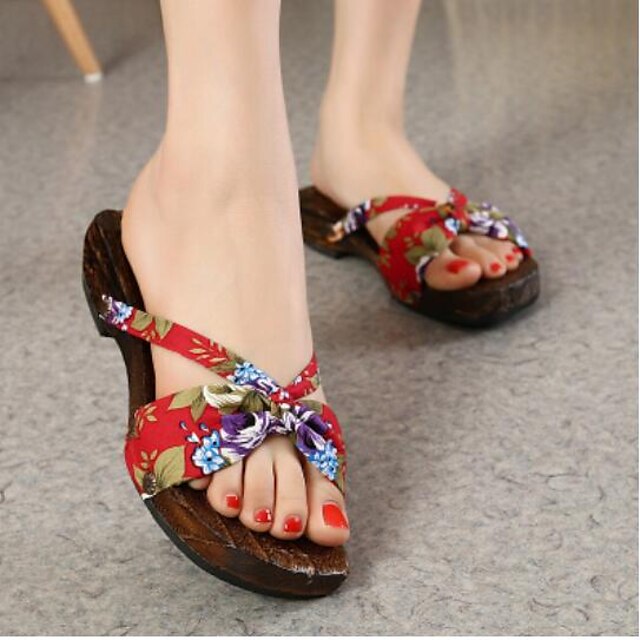  Women's Shoes Rubber Summer Slingback Sandals Flat Heel For Casual Red