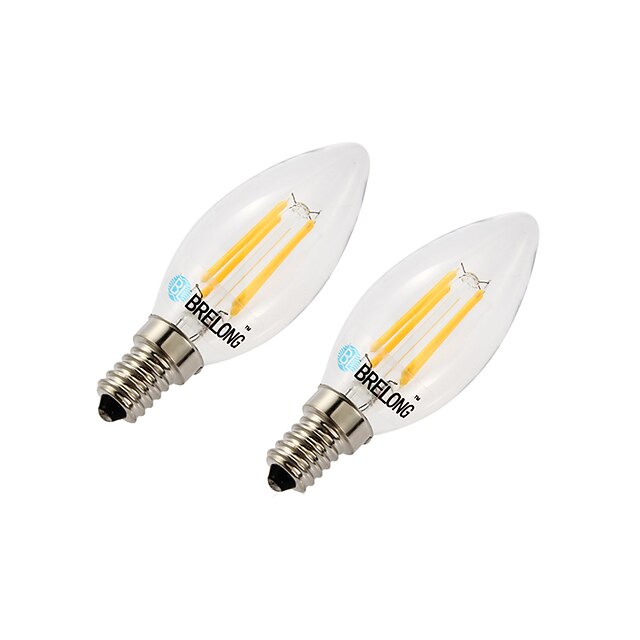  BRELONG 2 pcs E14 4W Dimmable LED Filament Light Bulb AC 220V White/Warm White