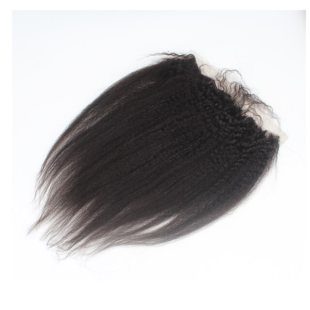  ELVA HAIR Brazilian Hair 4x13 Closure Straight / kinky Straight Free Part / Middle Part / 3 Part Swiss Lace Human Hair