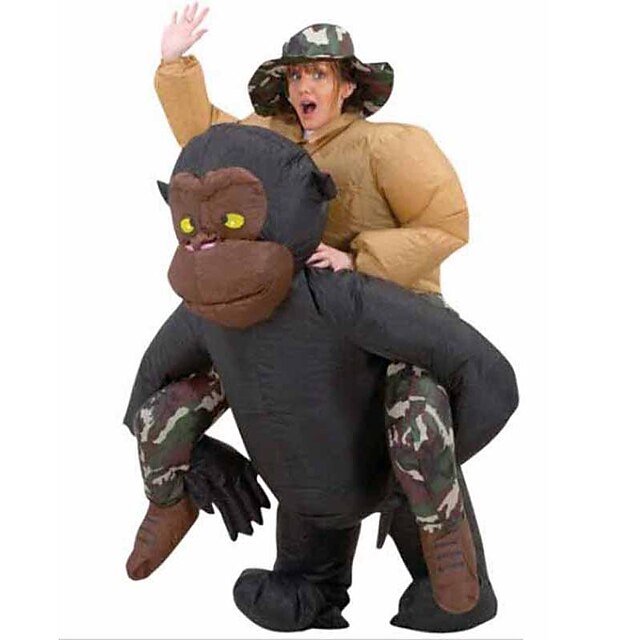  Sjimpanse Cosplay Kostumer Halloween Utstyr Maskerade Herre Dame Film-Cosplay Svart Mer Tilbehør Halloween Karneval Barnas Dag polyester