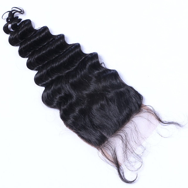  Brazilian Hair 4x4 Closure Classic / Loose Wave Free Part / Middle Part / 3 Part Swiss Lace Human Hair Daily