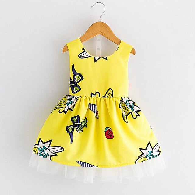  Dziewczyny ' Bez rękawów Nadruk Grafika drukowana 3D Sukienki Moda miejska Sukienka Lato Brzdąc Codzienny Wyjściowe Odkryte plecy