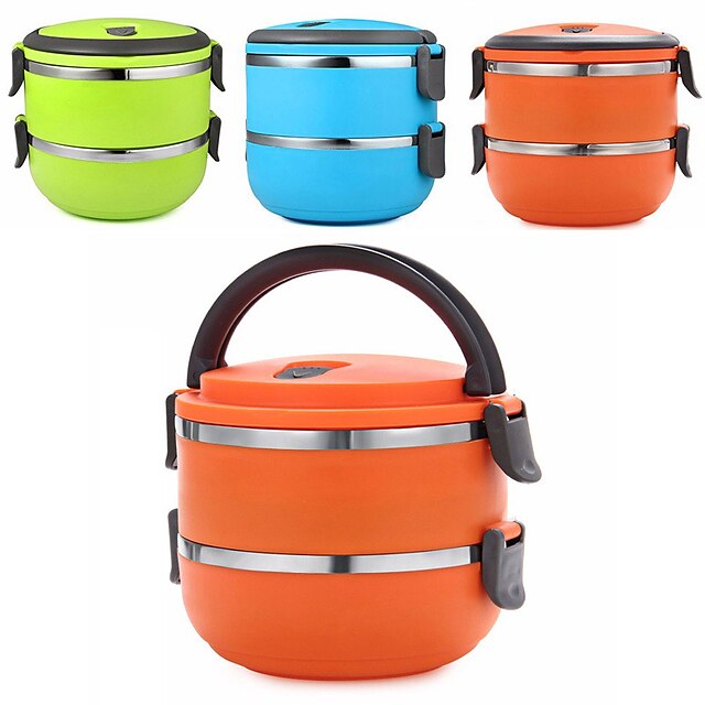  Portable Double Layer Lunch Box Insulation Leakproof Student Bento Container