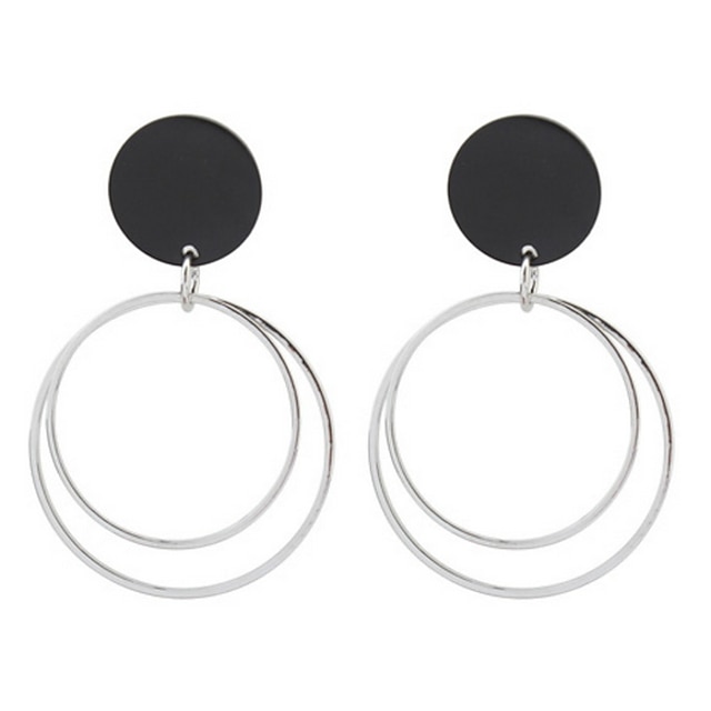  Damen Tropfen-Ohrringe Kreolen Schmuck Personalisiert Kreisförmiges Einzigartiges Design Logo Stil Anhänger Stil Klassisch Retro