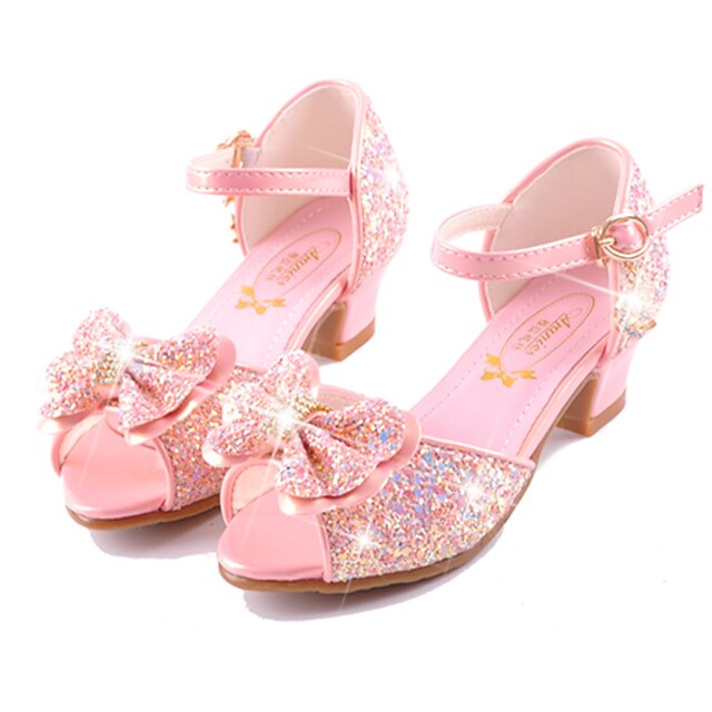  Girls' Comfort / Novelty / Flower Girl Shoes Microfiber Sandals Little Kids(4-7ys) / Big Kids(7years +) Walking Shoes Bowknot / Buckle White / Dusty Rose / Blue Summer / Party & Evening / EU37
