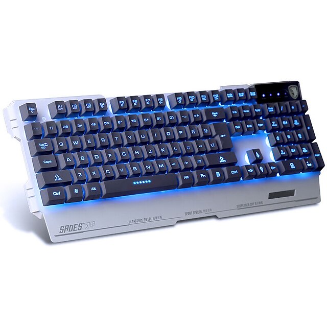  Sades light language ordinateur usb clavier de jeu avec rétro-éclairage de 7 couleurs 104 touches pour lol dota support multi-langue