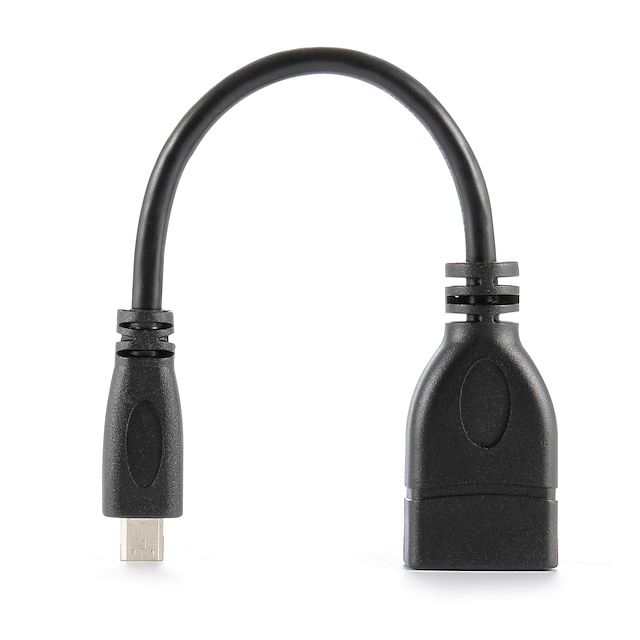  HDMI V1.3 to Micro HDMI V1.3 M/F Cable OD 4.0mm Black(0.15M)
