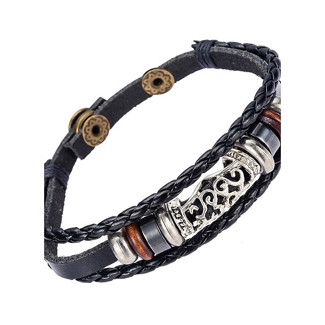  Herrn Lederarmbänder - Leder Natur, Modisch Armbänder Schwarz Für Besondere Anlässe Geschenk Sport