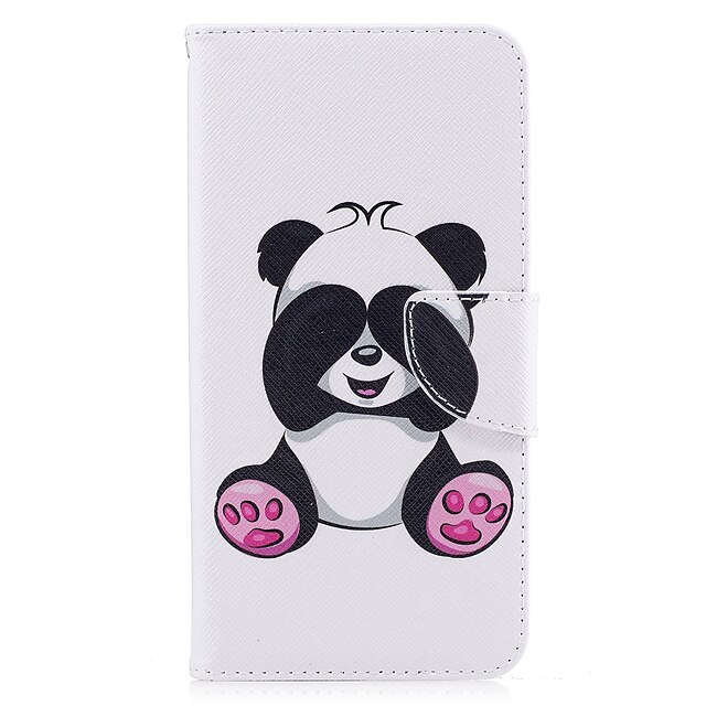  hoesje Voor Apple iPhone X / iPhone 8 Plus / iPhone 8 Portemonnee / Kaarthouder / met standaard Volledig hoesje Panda Hard PU-nahka