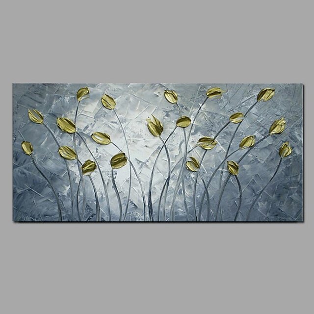  Hang-malované olejomalba Ručně malované - Květinový / Botanický motiv Moderní Obsahovat vnitřní rám