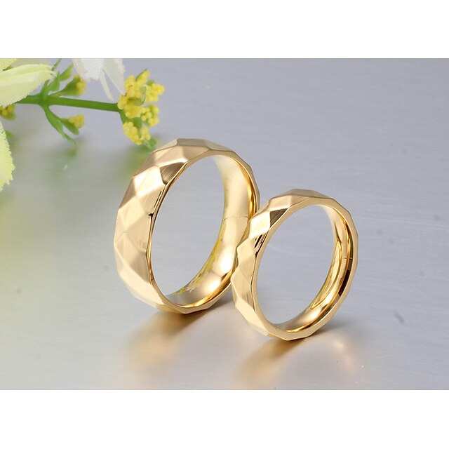  Paar Eheringe Bandring Ring Gold 18 karat vergoldet Titanstahl Kreisförmig Klassisch Elegant Simple Style Hochzeit Party Schmuck / Jahrestag / Geburtstag / Alltag / Abschluss