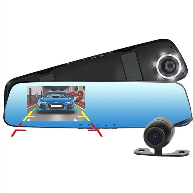  d990 1080p / Full HD 1920 x 1080 DVR del coche 170 Grados Gran angular 4.3 pulgada Dash Cam con Detección de Movimiento 6 LEDs Infrarrojos Registrador de coche