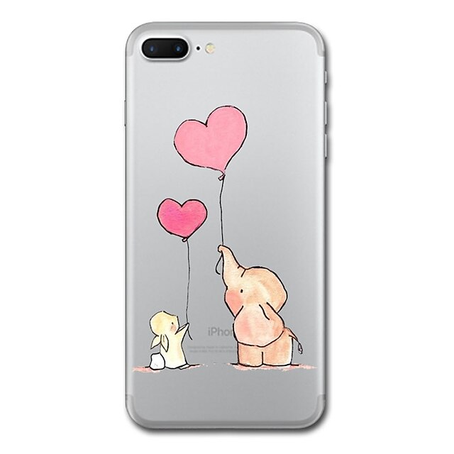  Hülle Für Apple iPhone 7 Plus / iPhone 7 / iPhone 6s Plus Transparent / Muster Rückseite Herz / Elefant Weich TPU