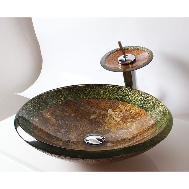  Koupelnový dřez Moderní - Tvrzené sklo Kulatý Vessel Sink