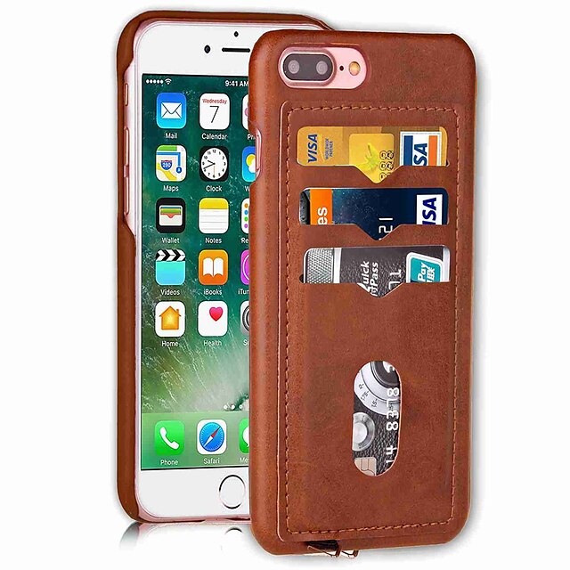  Case For Apple iPhone 11 / iPhone 11 Pro / iPhone 11 Pro Max Card Holder Back Cover Solid Colored Hard PU Leather