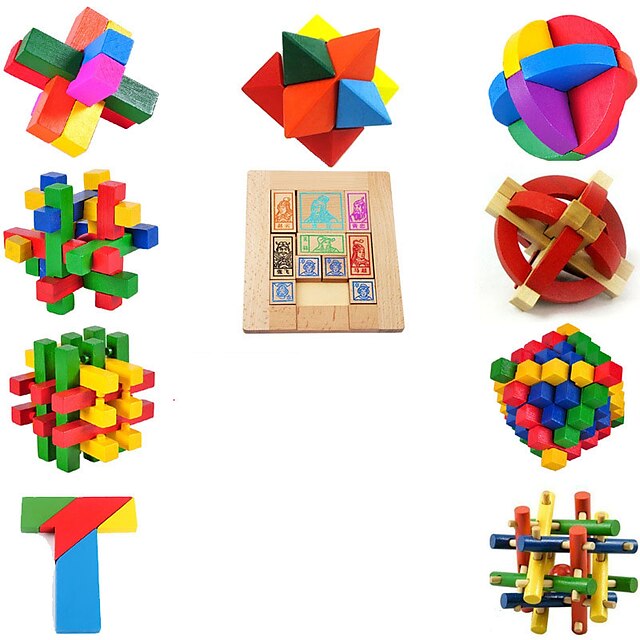  Holzpuzzle / Knobelspiele / Kong Ming Geduldspiel Spaß / Intelligenztest Holz Kinder Geschenk