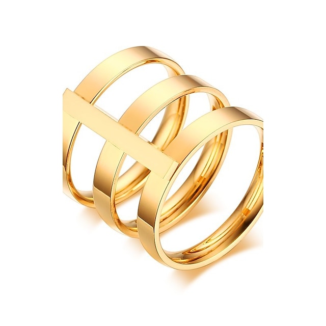 Dámské Band Ring Růžové zlato Zlatá Rose Gold Pozlacené Kulatý Vintage Punk Svatební Výročí Šperky / Denní
