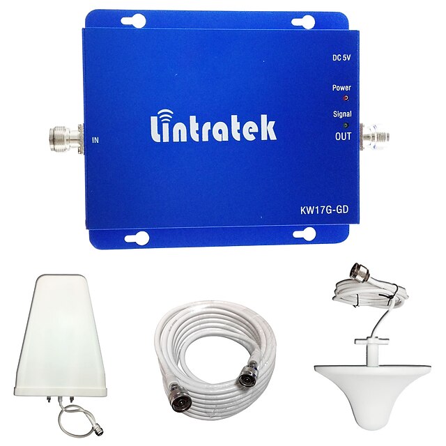  Lintratek 2G 3G Cell Phone Booster GSM 850MHz 1900MHz Dual Band Signal Booster CDMA PCS UMTS Amplifier Full Kits
