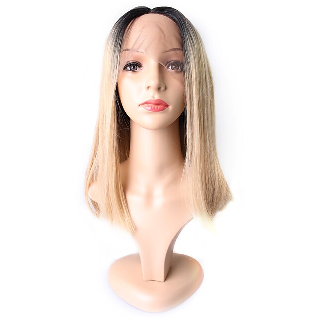  Synthetic Lace Front Wig Natural Hairline Ombre Hair Blonde Women's Lace Front Natural Wigs Medium Synthetic Hair