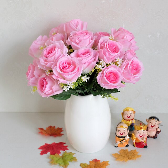  Sztuczne Kwiaty 1 Gałąź minimalistyczny styl Róże Bukiety na stół