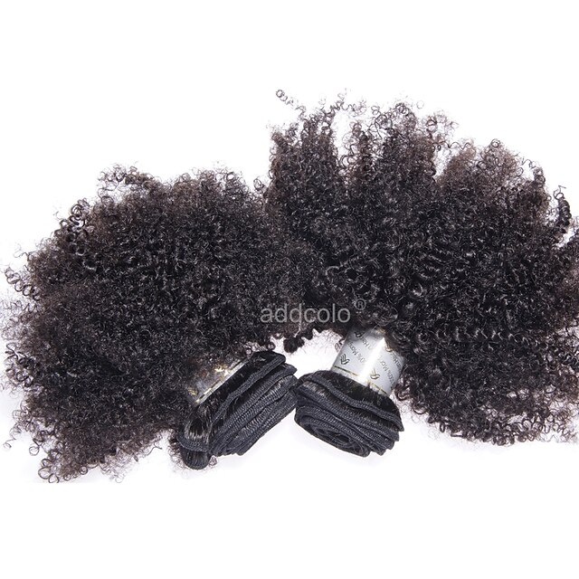  Brasiliansk hår Afro Kinky Curly Ekte hår Menneskehår Vevet Hårvever med menneskehår Hairextensions med menneskehår / Kort / 8A / Kinky Krøllet
