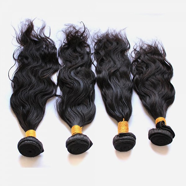  4 Bundles Peruvian Hair Natural Wave Virgin Human Hair Natural Color Hair Weaves 8-28 inch Human Hair Weaves Human Hair Extensions