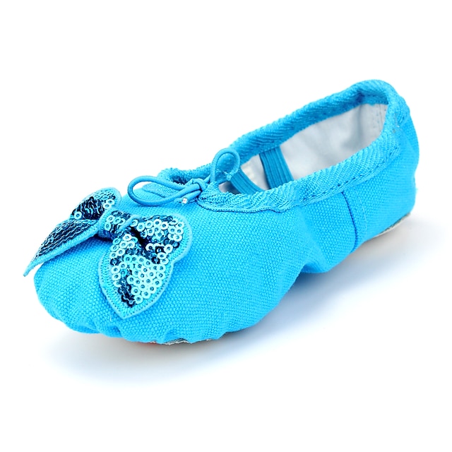  נעלי ריקוד קנבס נעלי בלט פפיון(ים) שטוחות שטוח ללא התאמה אישית ירוק / כחול / ורוד / בבית