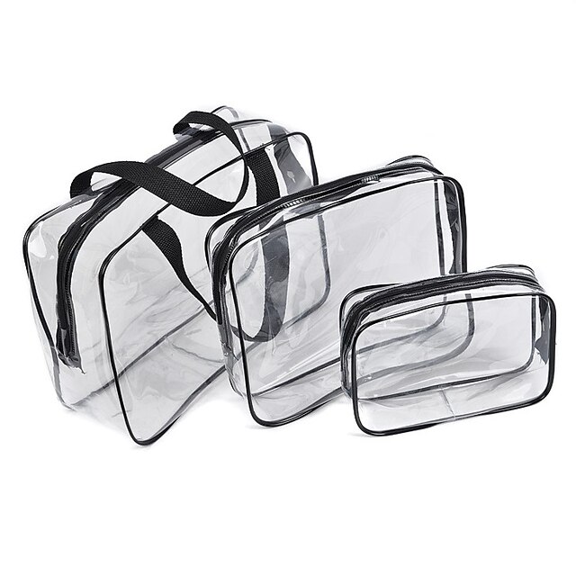  3 Pieces Travel Organizer Totes & Cosmetic Bags Large Capacity Waterproof Rain Waterproof Dust Proof PVC(PolyVinyl Chloride) Waterproof Material Velcro For Toe Nail Nail Remover Hand Cream / Durable