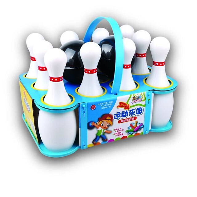  Bälle Bowling-Spielzeug Ballsportarten mit Schläger-Spielzeug Bowling-Spiele Tragbar Kunststoff für Jungen