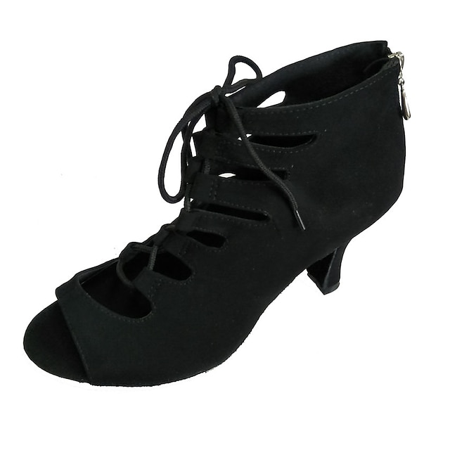  Γυναικεία Παπούτσια Χορού Παπούτσια χορού λάτιν / Αίθουσα χορού / Line Dance Πέδιλα Προσαρμοσμένο τακούνι Εξατομικευμένο Μαύρο / Κόκκινο / Σκούρο μπλε / Εσωτερικό / EU42
