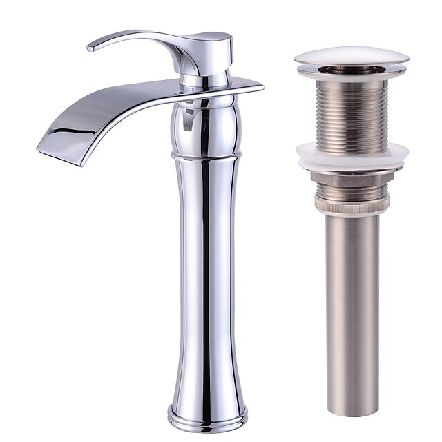  Faucet Set - Cascata Cromado Conjunto Central Monocomando e Uma AberturaBath Taps