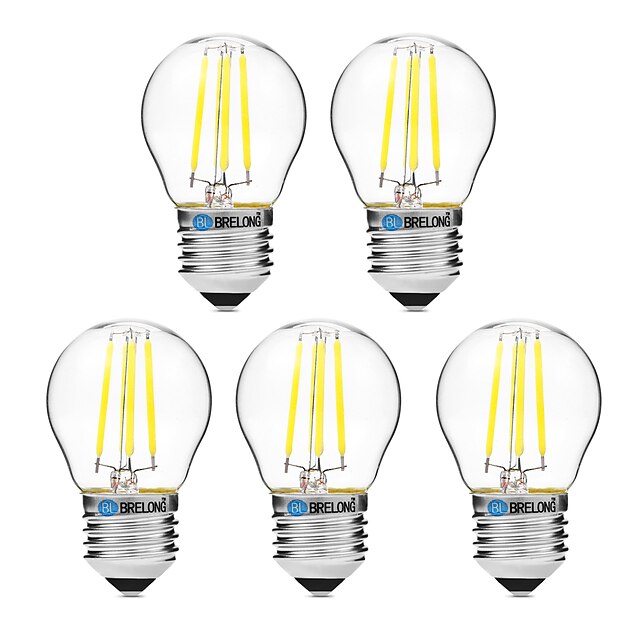  BRELONG® 5 Stück 4 W LED Glühlampen 300 lm E27 G45 4 LED-Perlen COB Abblendbar Warmes Weiß Weiß 200-240 V