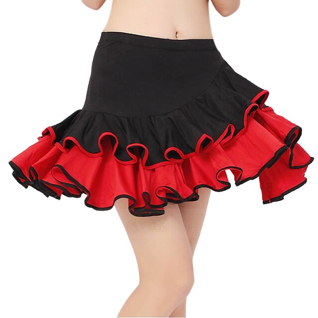  Latin Dance Women's Cascading Ruffle Dropped Skirts