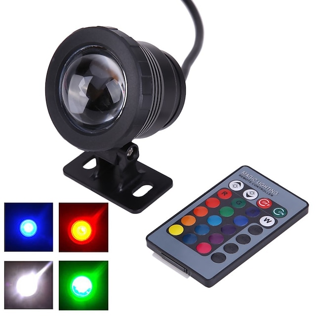  Outdoor 10 W Submersible Lights Underwater Lights Waterproof Remote Controlled Decorative RGB 12 V Outdoor Lighting Courtyard Garden 1 LED Beads