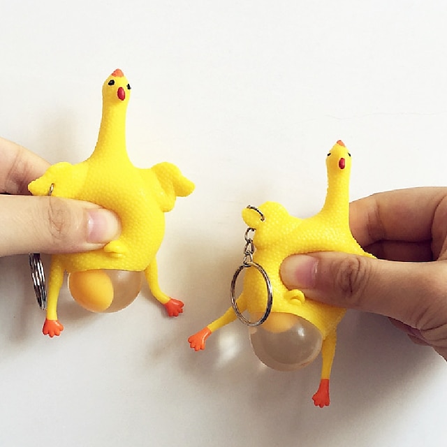  slijm antistress squishy oyuncak squeeze interessante geschenken grappige squeeze kip en eieren sleutelhanger ornamenten stress relie