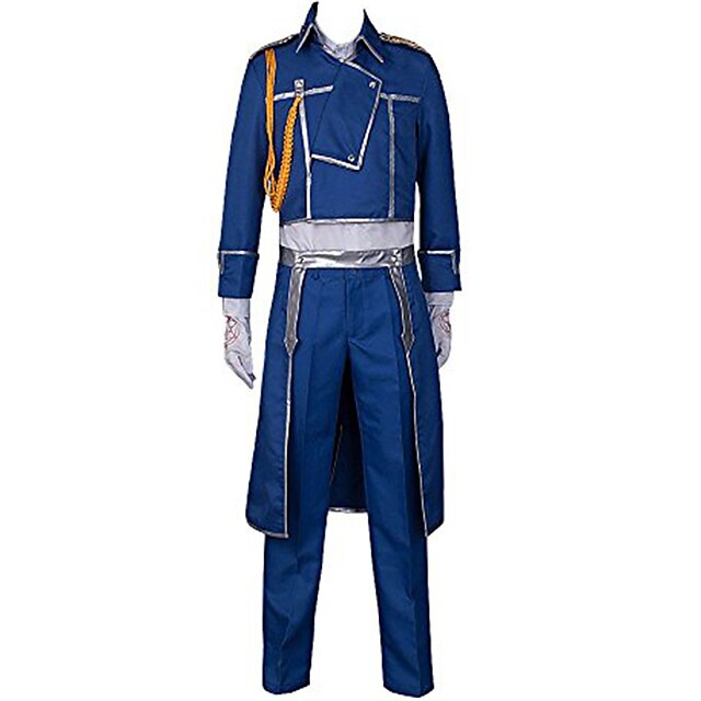  Ispirato da Fullmetal Alchemist Roy Mustang Anime Costumi Cosplay Giapponese Abiti Cosplay Tinta unita Cappotto Pantaloni Sciarpa Per Per uomo
