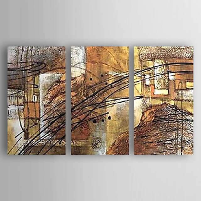  Hang-malované olejomalba Ručně malované - Abstraktní Abstraktní Obsahovat vnitřní rám / Tři panely