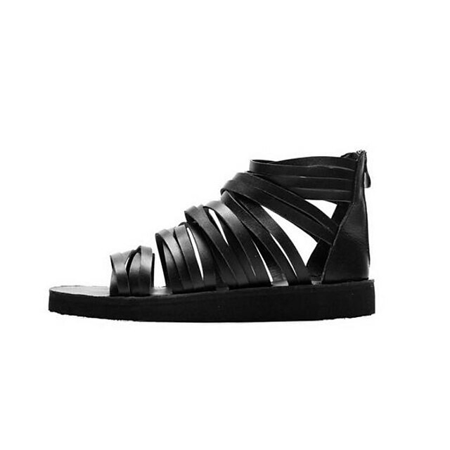  Bărbați Pantofi Nappa Leather Piele Primăvară Sandale Pentru Alb Negru