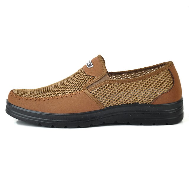  Homens Tule Primavera / Verão Conforto Mocassins e Slip-Ons Caminhada Cinzento / Marron