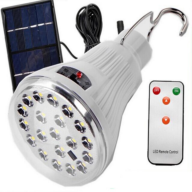  1 W Eclairage solaire LED Commandée à Distance Transport Facile Blanc Froid Extérieur Camping et randonnée 20 Perles LED