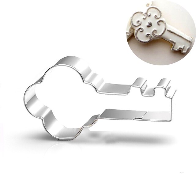  Valentine's Love Key Shape Cookie Cutters Fruit Cut Molds Stainless Steel